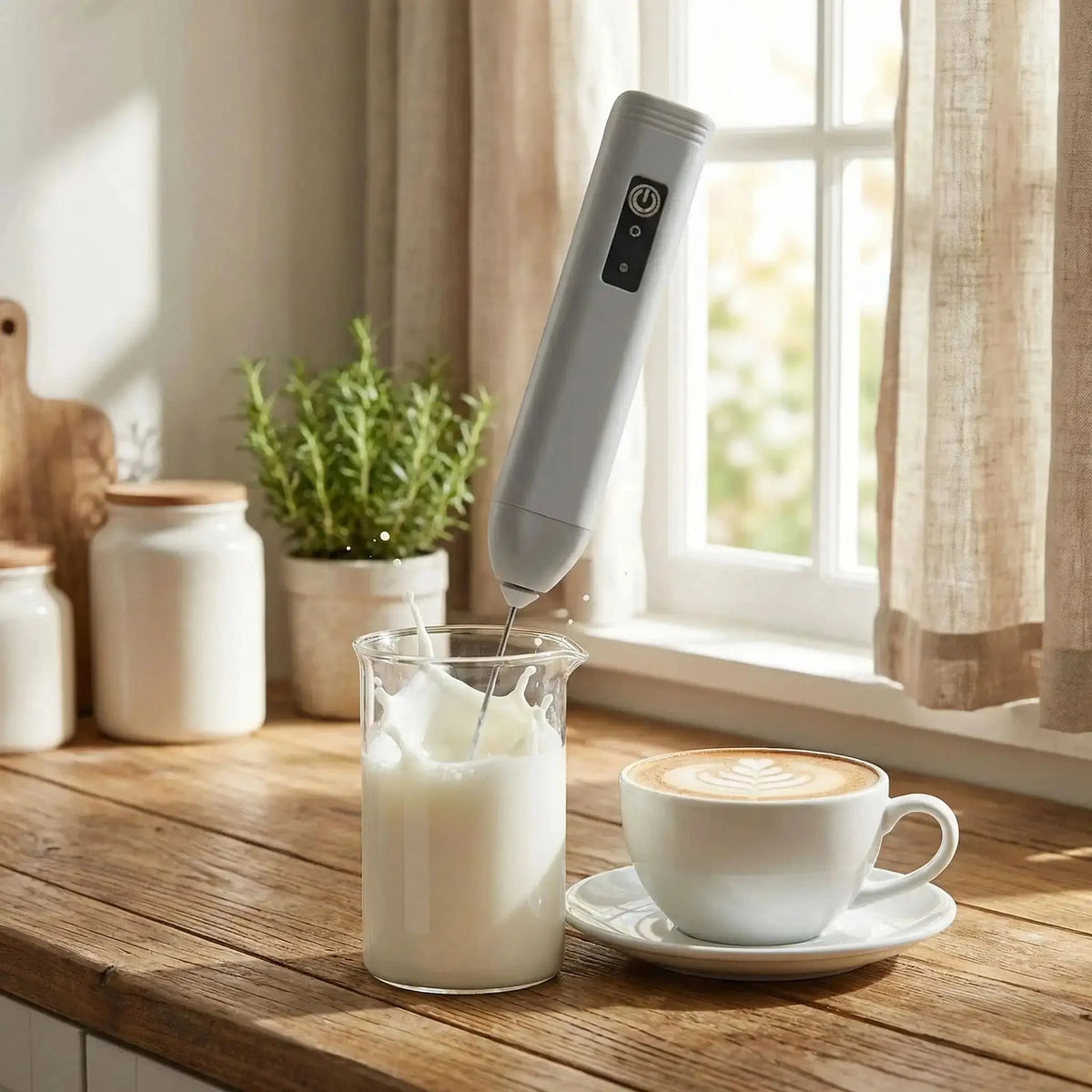 image variante mousseur a lait electrofoam blanc