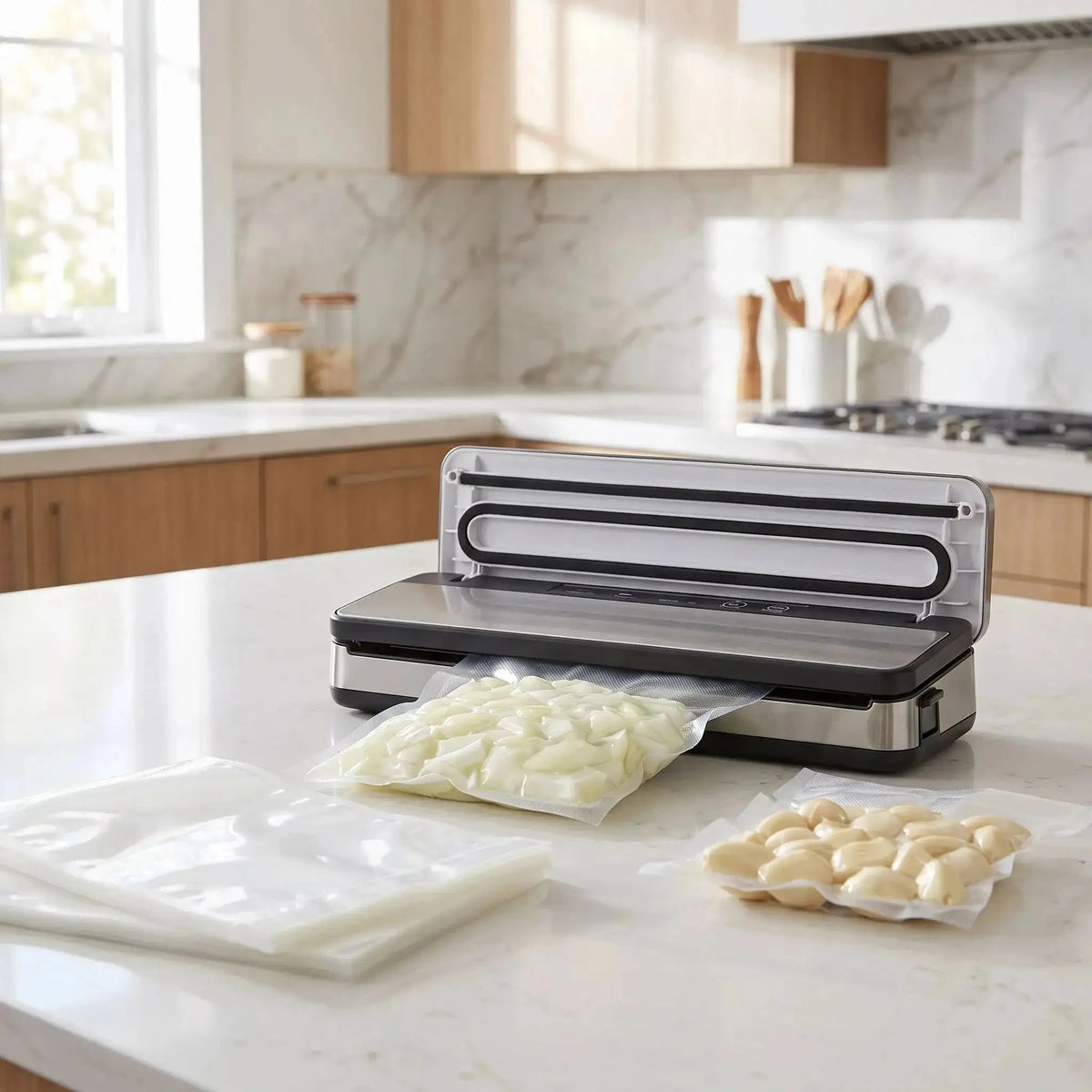 aille dans sac sous vide alimentaire vacpocket