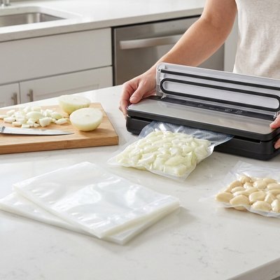 aille dans sac sous vide alimentaire vacpocket