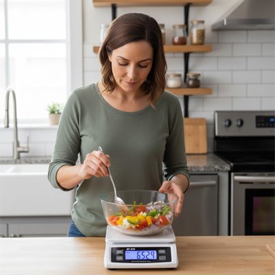 balance de cuisine equilibra utiliser par femme