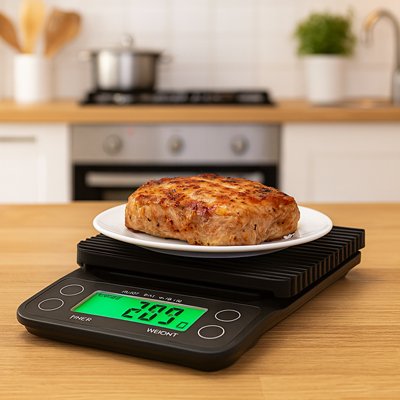 balance de cuisine mesuro avec nourriture