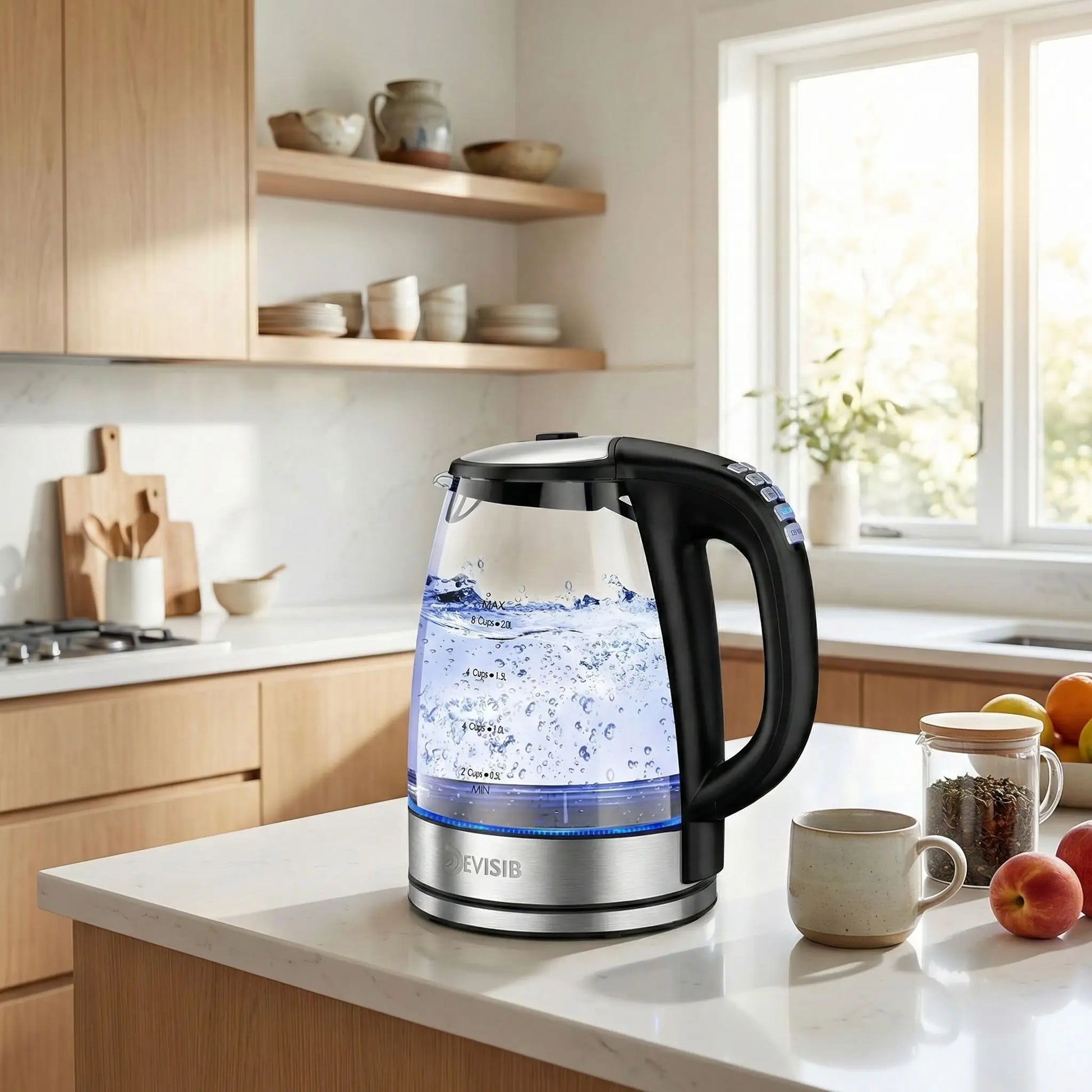 bouilloire électrique turboverre 2200w sur contoire cuisine