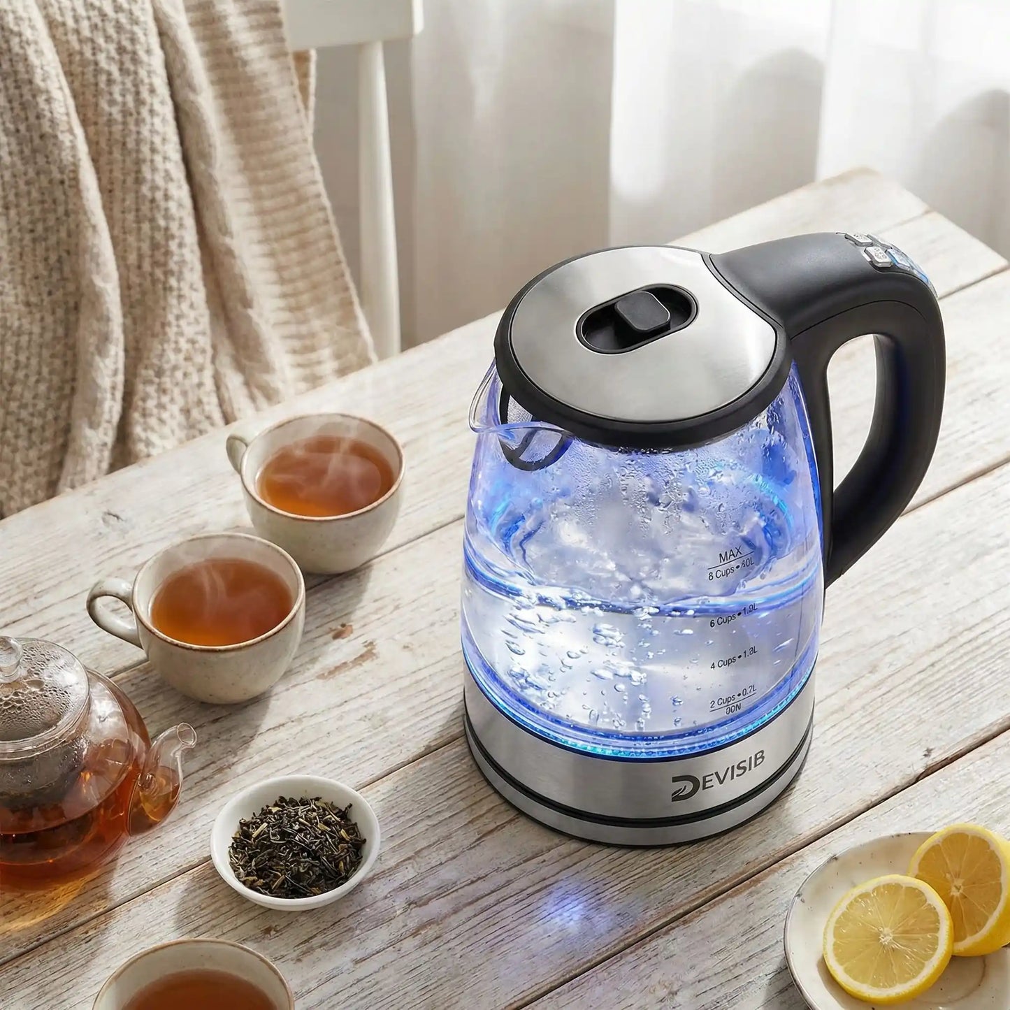 bouilloire électrique turboverre 2200w sur table cuisine