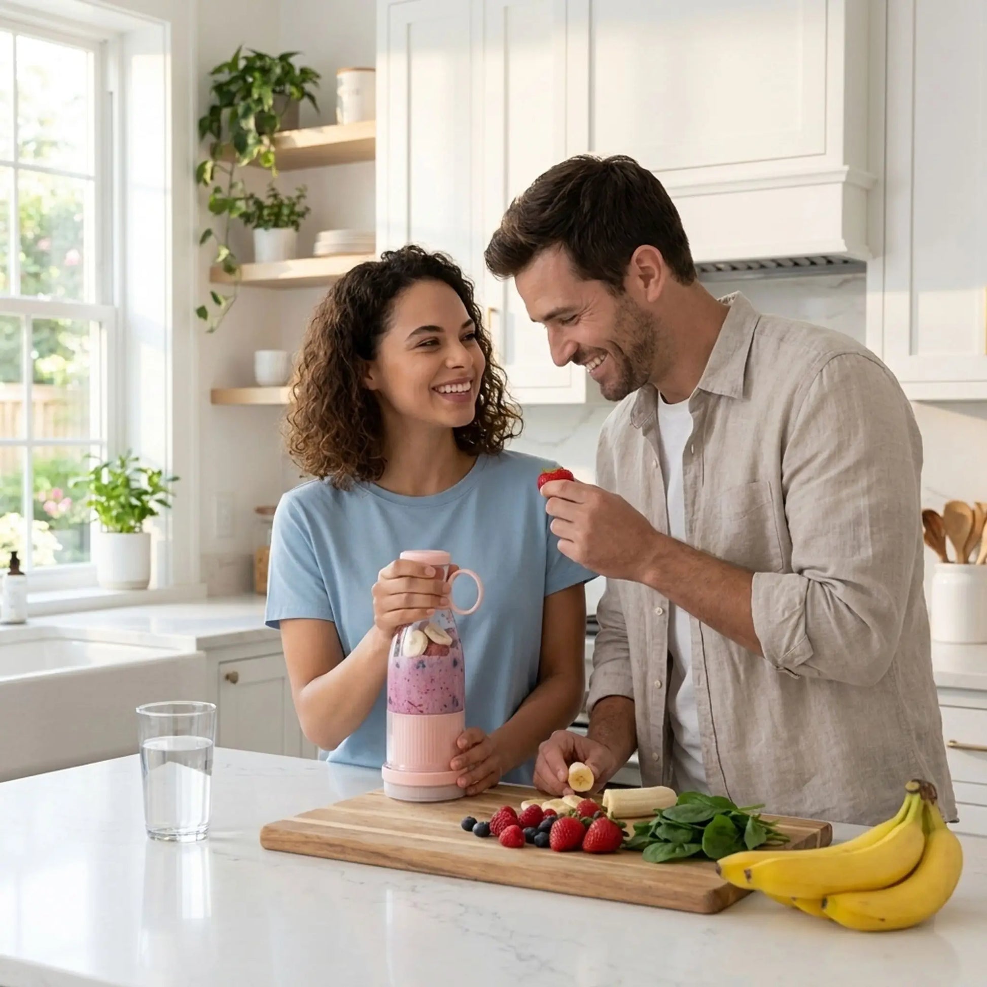 couple utilise mixeur portable blendix