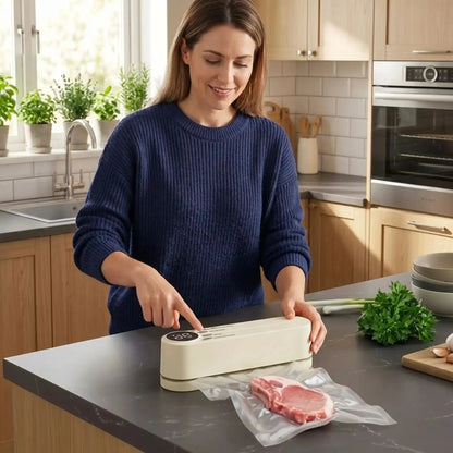 dame utilise machine sous vide airzero