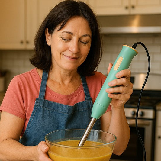 dame utilise mixer plongeant blend&go