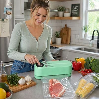 femme utilise machine sous vide airzero