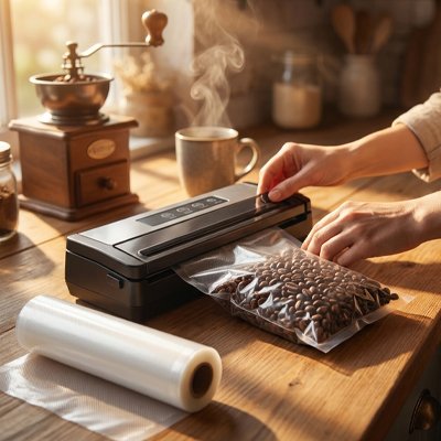 graine cafe sac sous vide alimentaire freshguard