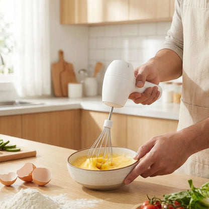 homme utilise batteur electrique mixgo