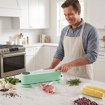 homme utilise machine sous vide airzero