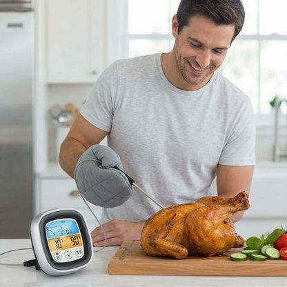 homme utilise thermometre de cuisson tempix