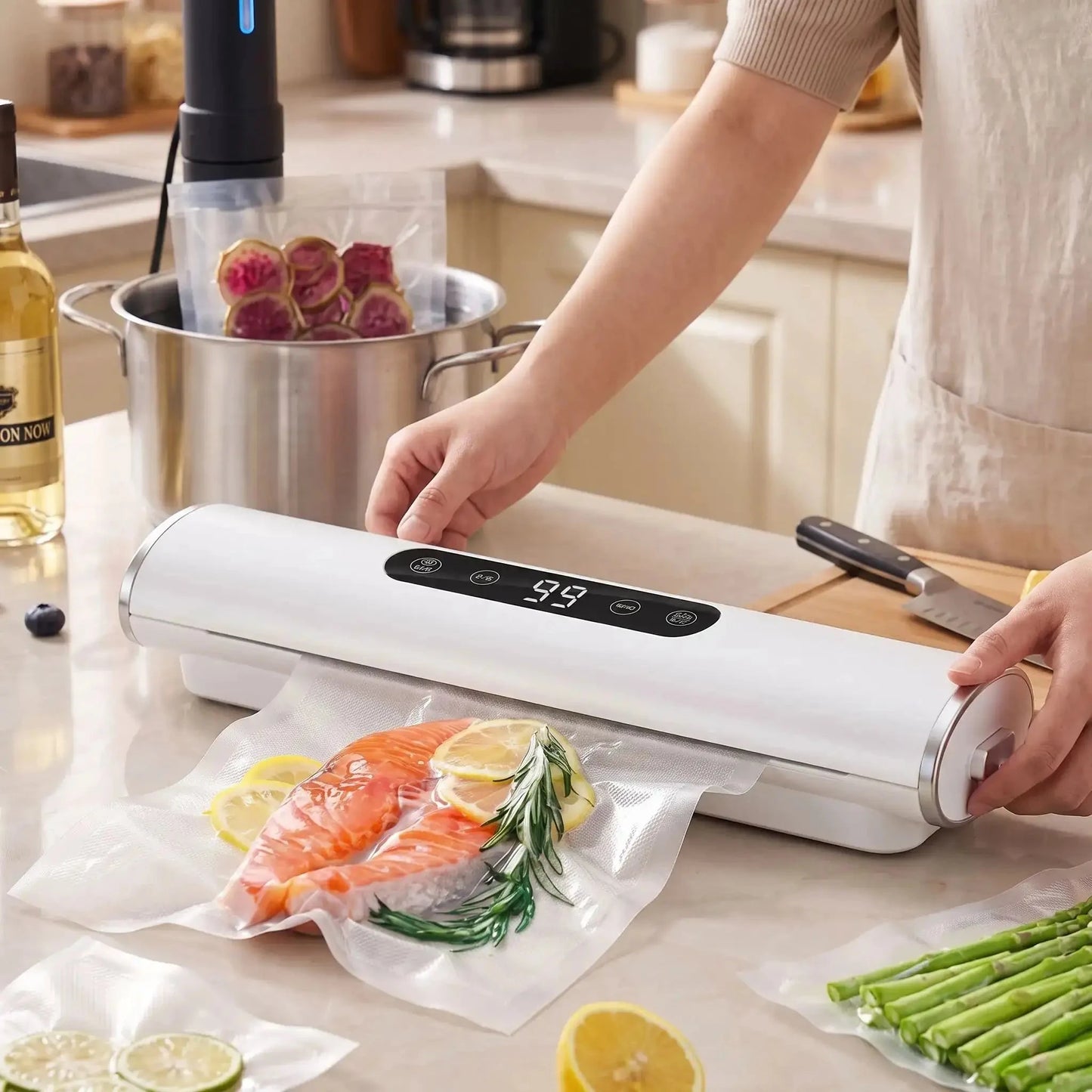 machine sous vide alimentaire avec sac