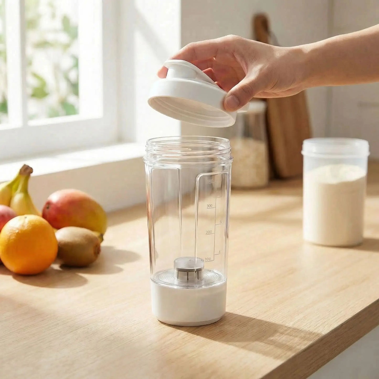 main retire couvercle mixeur portable fitblend