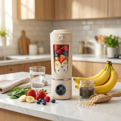 mixeur portable nutriblend sur ilot de cuisine