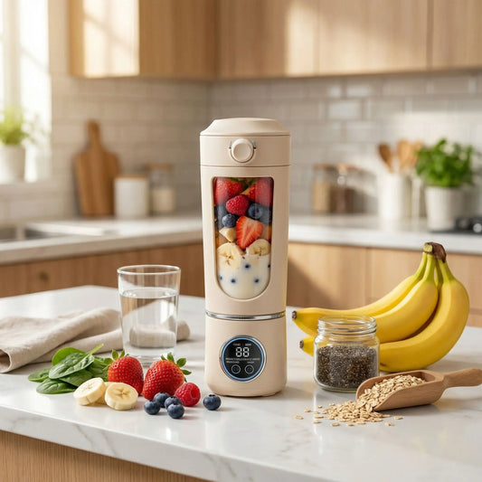 mixeur portable nutriblend sur ilot de cuisine