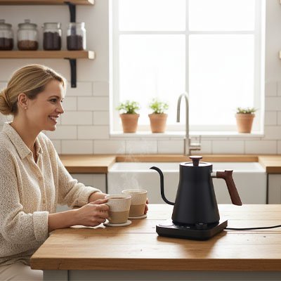 petite bouilloire electrique compact express sur ilot