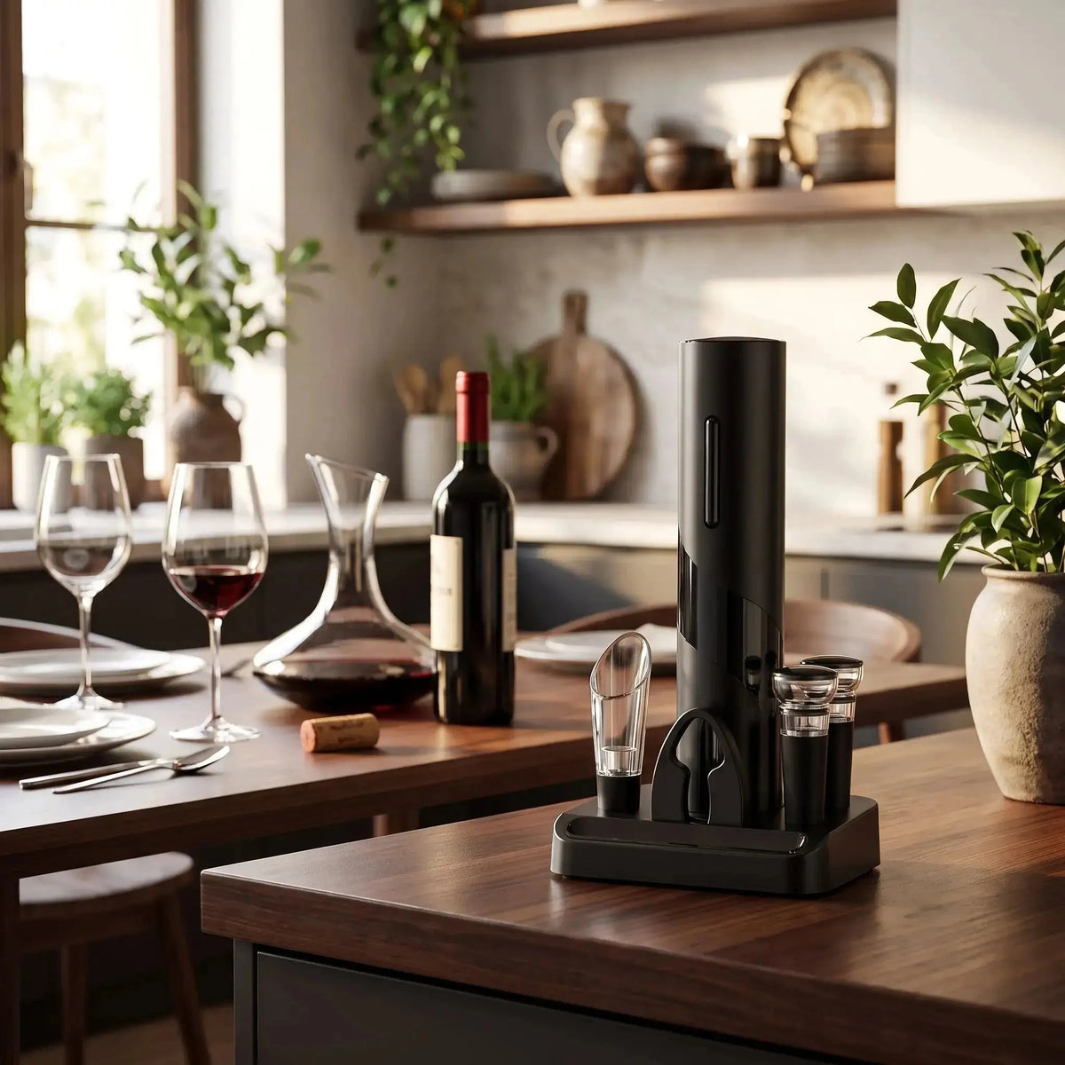 tire bouchon electrique wineease avec vin