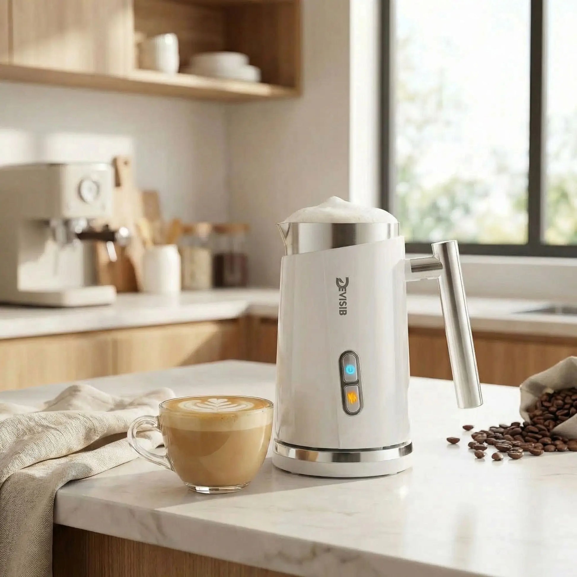 variante blanche mousseur à lait électrique foamix